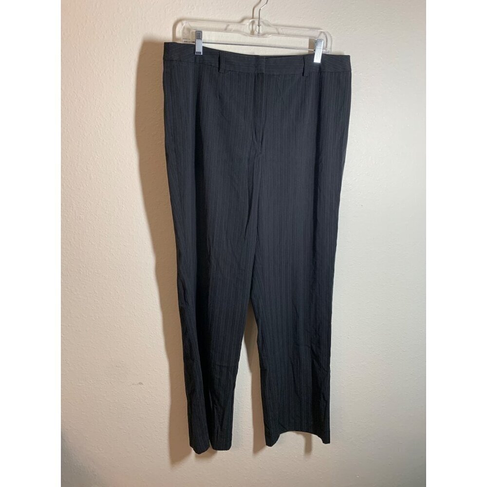 Requirements Pin Striped Dress Pants Womens Size 14 Black Business Casual AD1